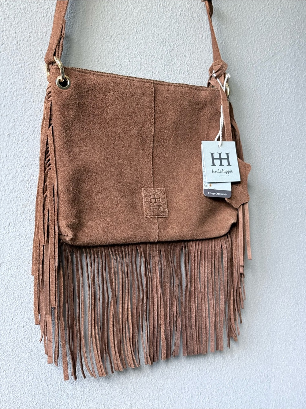 Haute Hippie NWT Fringed Suede Leather Crossbody Shoulder Bag - Picture 5 of 8